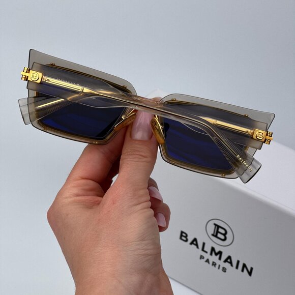 Balmain ADMIRABLE BPS-130B-52 Men BRAND NEW Sunglasses Titanium Grey Crystal - Picture 3 of 12